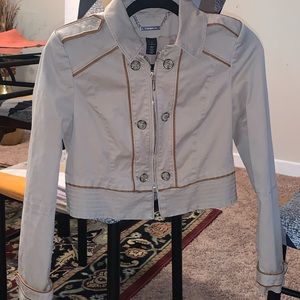 White House Black Leather Trim Jacket